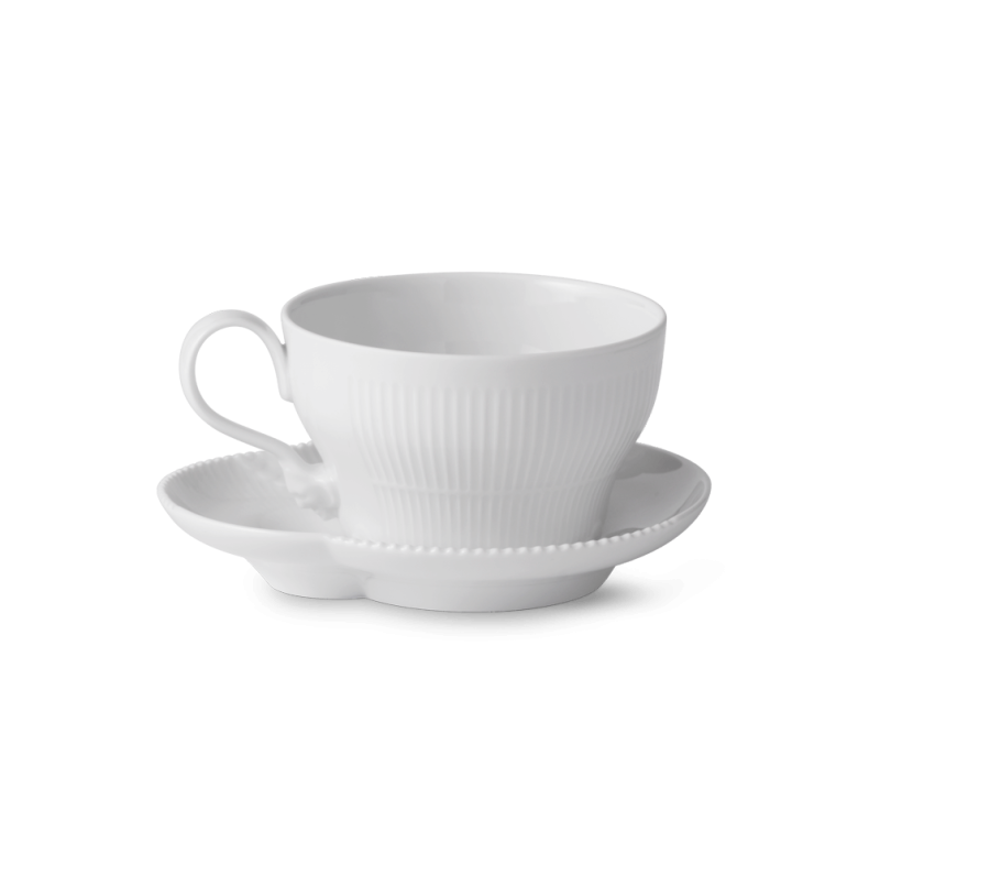 Royal Copenhagen Hvid Elements Kop m. Underkop 26cl