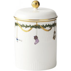 Royal Copenhagen Stjerne Riflet Jul Krukke m. Låg 16 cm