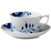 Royal Copenhagen Mega Blau Gerippt Tasse mit Untertasse 28 cl