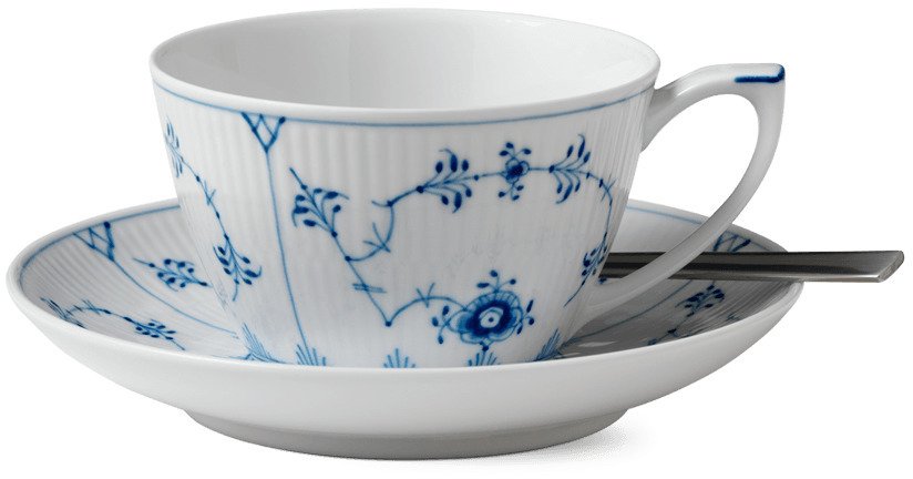 Royal Copenhagen Musselmalet Riflet Kop m. Underkop 28 cl