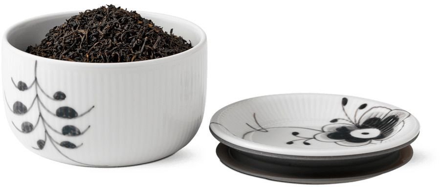 Royal Copenhagen Sort Mega Riflet Opbevaringskrukke Lille