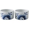 Royal Copenhagen Mega Blau Gerippt Souffle-Schalen 2er Set 8,5 cm