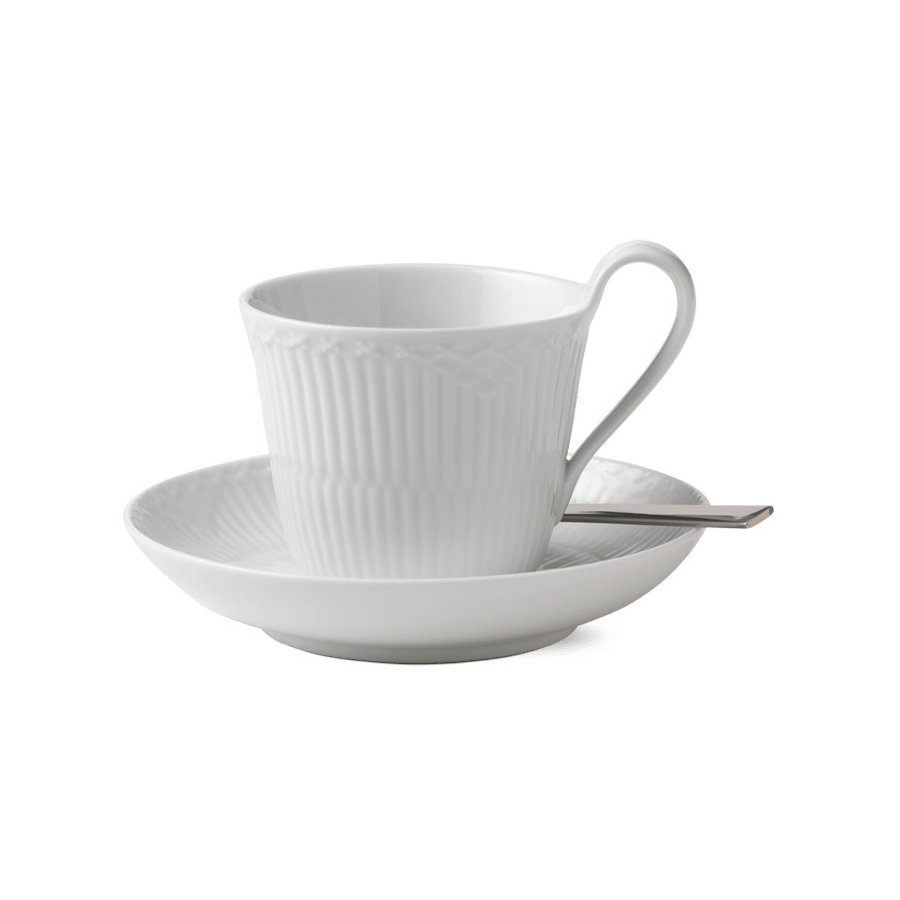 Royal Copenhagen Hvid Halvblonde Hjhankskop m. Underkop 25 cl