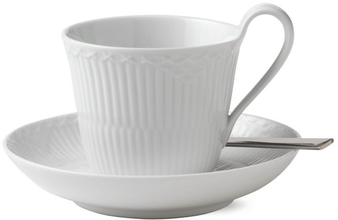 Royal Copenhagen Hvid Halvblonde Hjhankskop m. Underkop 25 cl