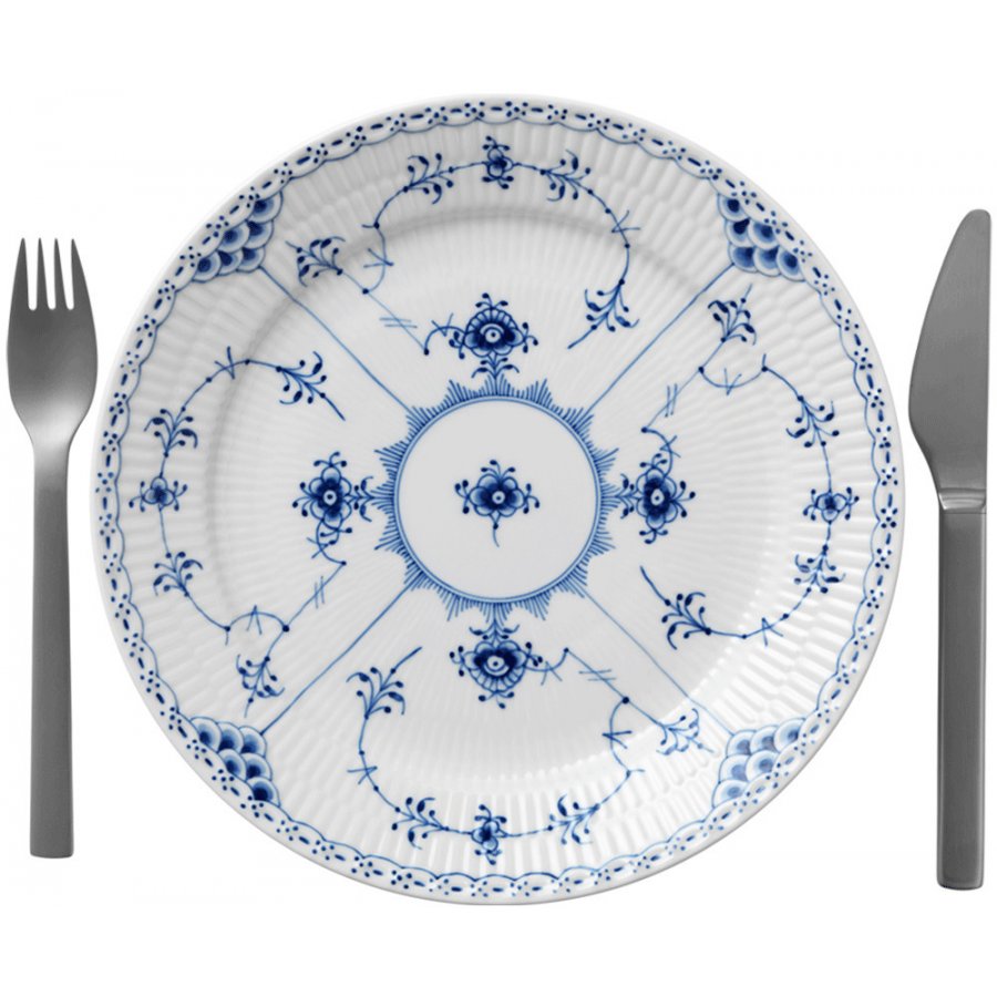 Royal Copenhagen Musselmalet Halvblonde Tallerken 25 cm