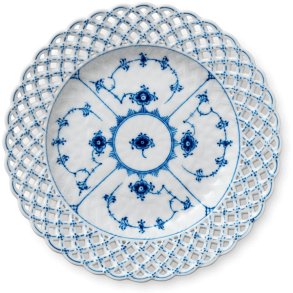 Royal Copenhagen Musselmalet Vollspitze Teller m. durchbrochener Kante 25 cm