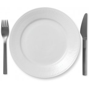 Royal Copenhagen Hvid Riflet Tallerken 22 cm