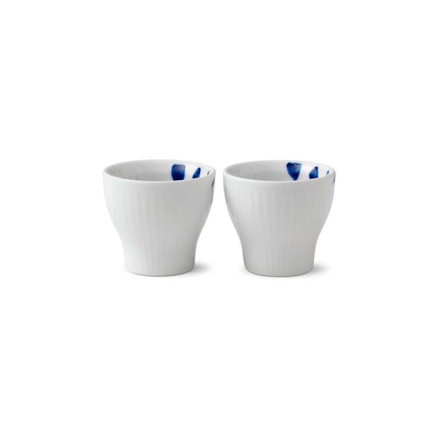 Royal Copenhagen Mega Blau Gerippt Eierbecher 2er Set