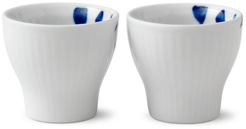 Royal Copenhagen Mega Blau Gerippt Eierbecher 2er Set