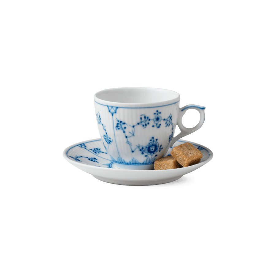 Royal Copenhagen Espressokop m.Underkop 10cl, Musselmalet Riflet