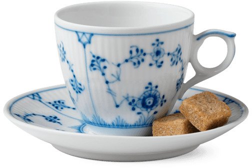 Royal Copenhagen Espressokop m.Underkop 10cl, Musselmalet Riflet