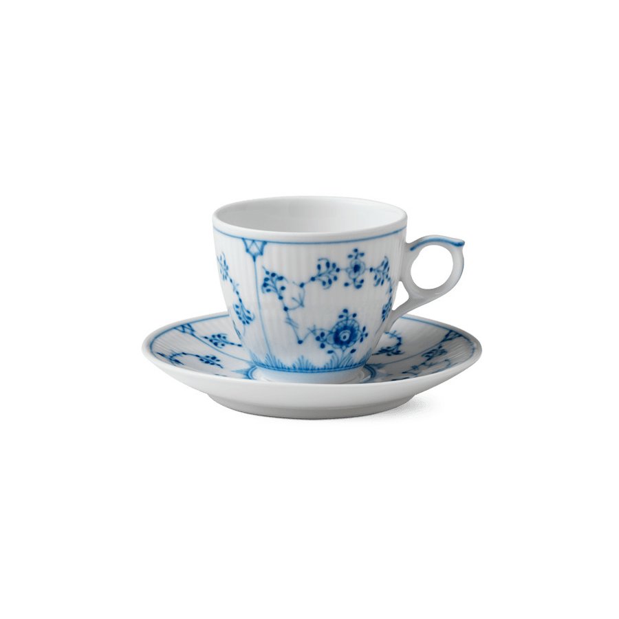 Royal Copenhagen Espressokop m.Underkop 10cl, Musselmalet Riflet