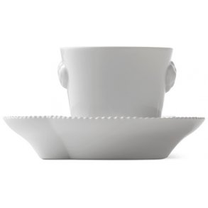 Royal Copenhagen Hvid Elements Espressokop m. Underkop 9 cl