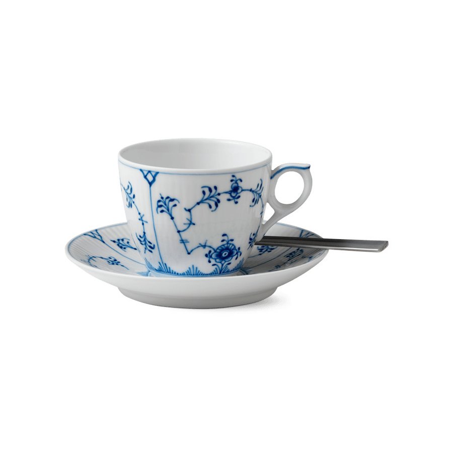 Royal Copenhagen Musselmalet Riflet Kop m. Underkop 16 cl