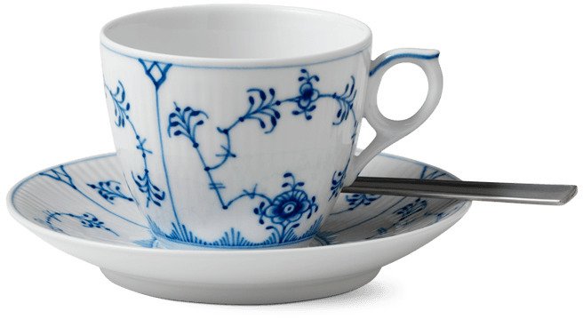 Royal Copenhagen Musselmalet Riflet Kop m. Underkop 16 cl