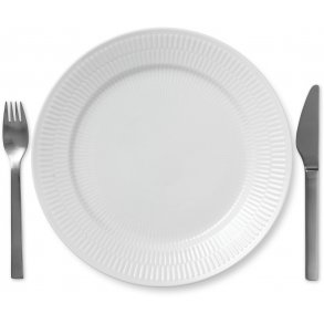 Royal Copenhagen Hvid Riflet Tallerken 27 cm