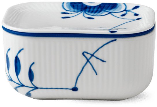 Royal Copenhagen Mega Blau Gerippt Butterdose mit Deckel