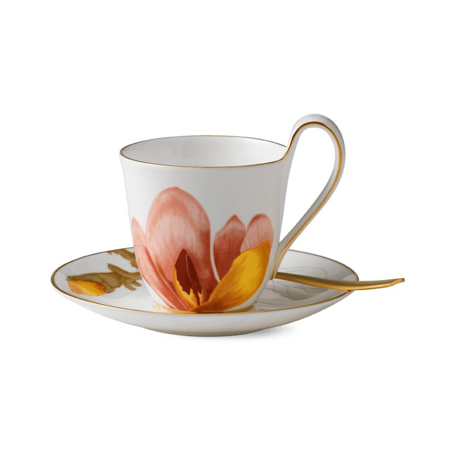 Royal Copenhagen Flora Hochhenkeltasse m. Untertasse 27 cl, Magnolie