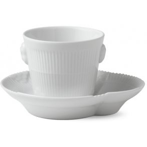 Royal Copenhagen Hvid Elements Espressokop m. Underkop 9 cl