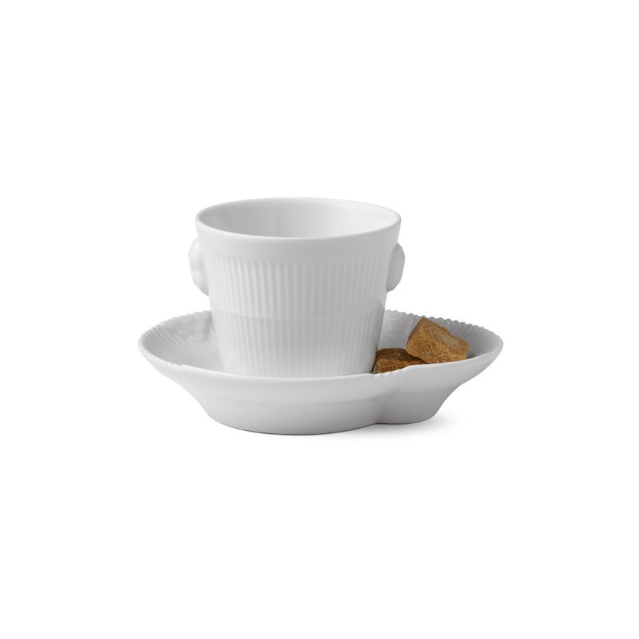 Royal Copenhagen Elements Weiß Espressotasse mit Untertasse 9 cl