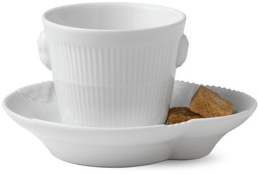 Royal Copenhagen Elements Weiß Espressotasse mit Untertasse 9 cl