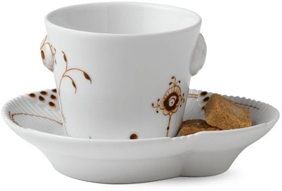 Royal Copenhagen Espressokop m. Underkop, Multifarvede Elements Mocca