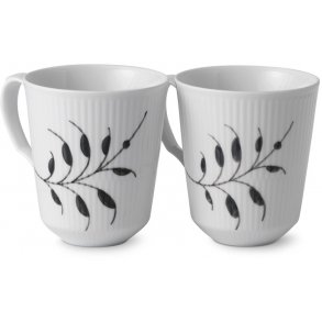 Royal Copenhagen Sort Mega Riflet Krus 2 stk. 37 cl