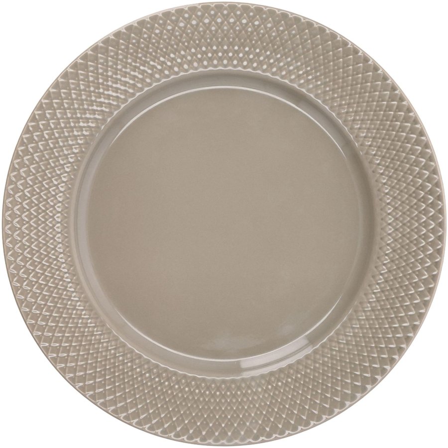 Lyngby Porcel�n Rhombe Earth Tallerken 27 cm, Clay