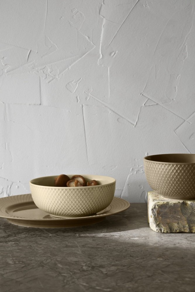 Lyngby Porcel�n Rhombe Earth Sk�l �15,5 cm, Marble