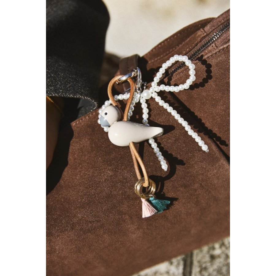 Kay Bojesen Schl&uuml;sselanh&auml;nger Vogel H6 cm, Sand/Gold