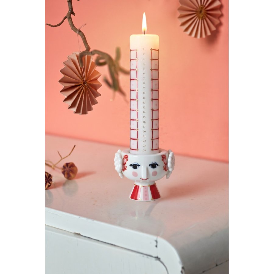 Bj�rn Wiinblad Eva Kalenderkerze 2026 �5/H25 cm, Rot