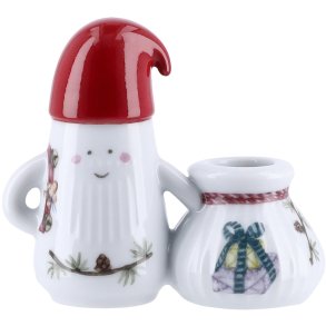 K&auml;hler Hammersh�i Christmas Lysestage Nissefar H8,5 cm, Hvid