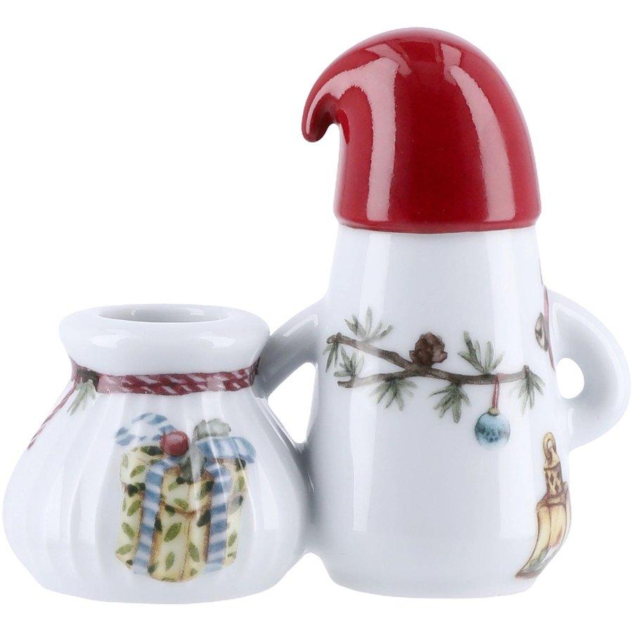 K&auml;hler Hammersh�i Christmas Kandelaar Nissefar H8,5 cm, Wit