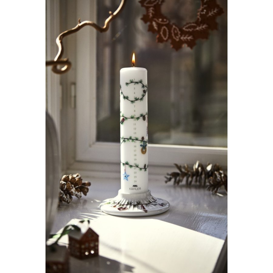 K�hler Hammersh�i Christmas Kalenderlys 2026 �5/H25 cm, Hvid