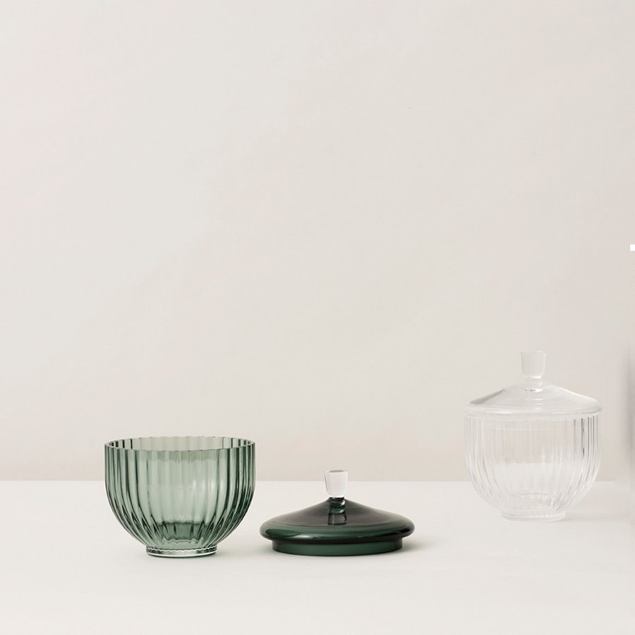 Lyngby Porceln Bonbonniere 10 Glas, Copenhagen Green
