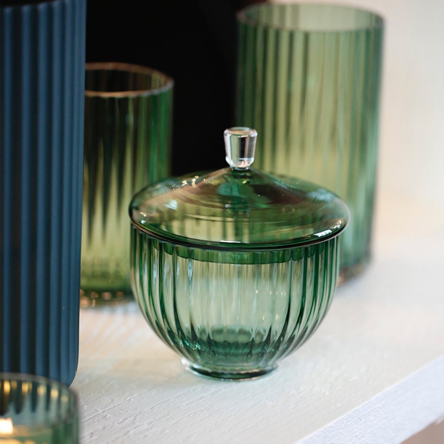 Lyngby Porceln Bonbonniere 10 Glas, Copenhagen Green