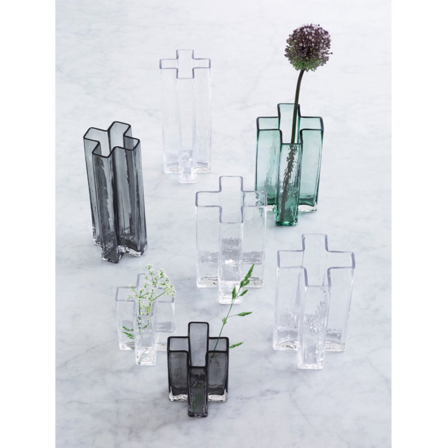 Holmegaard Crosses Vase, klar, H 25 cm