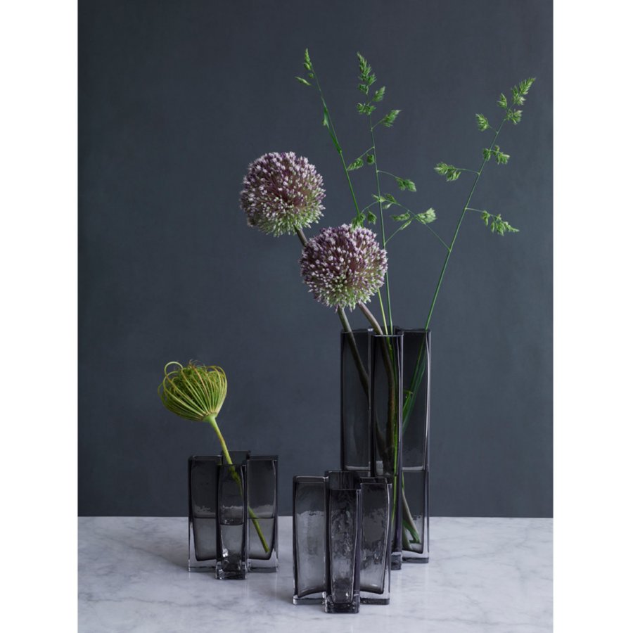 Holmegaard Crosses Vase, smoke, H 25 cm