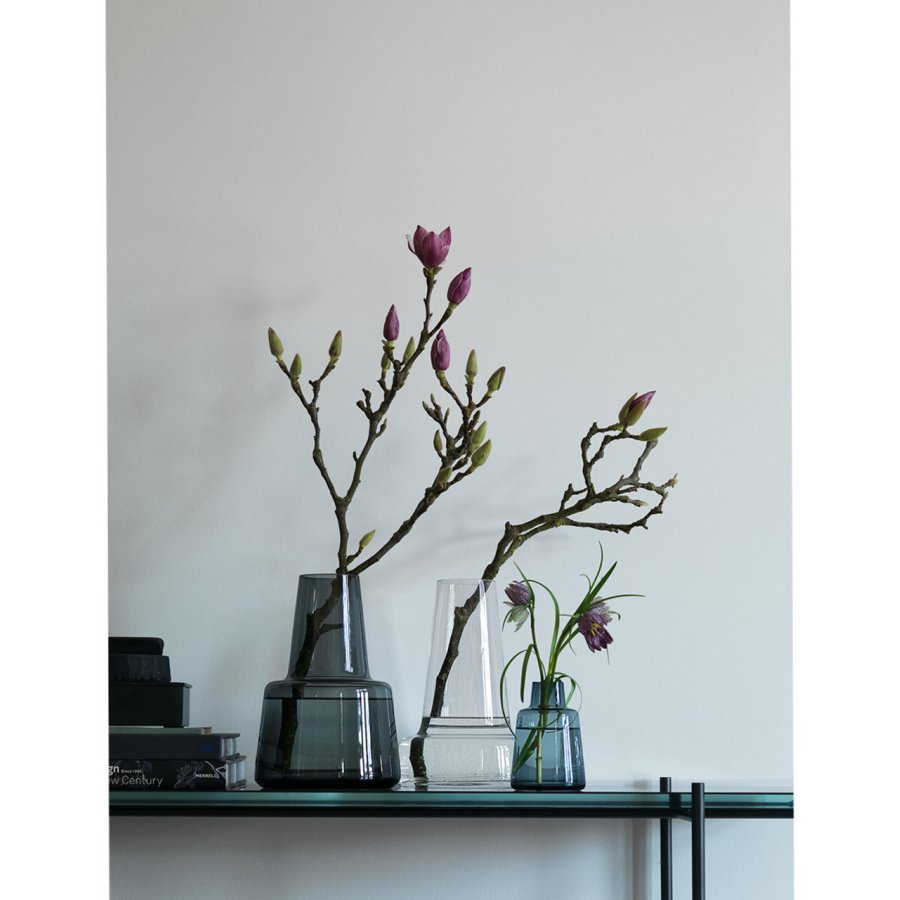 Holmegaard Flora Vase lang hals, klar, H 24 cm