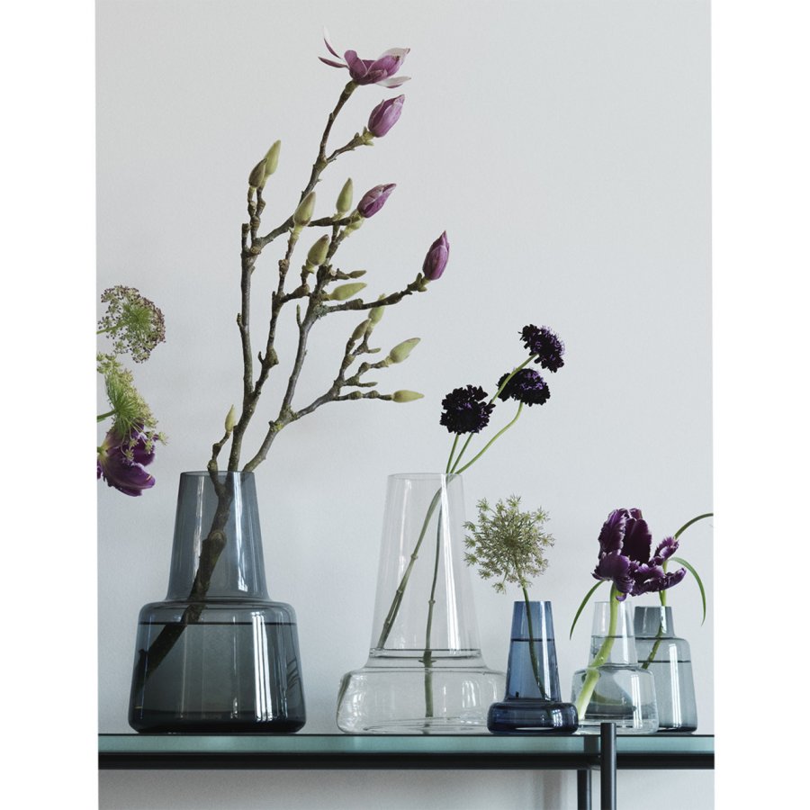 Holmegaard Flora Vase lang hals, klar, H 24 cm