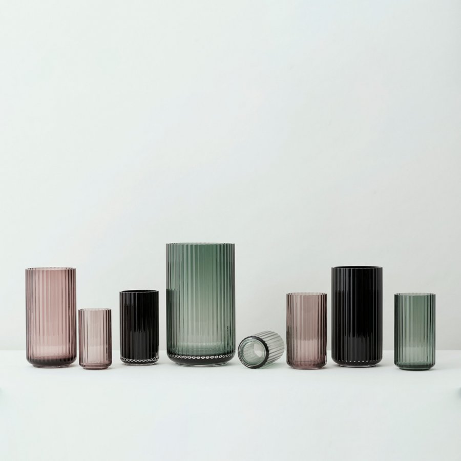 Lyngby Vase 25cm Glas, Black