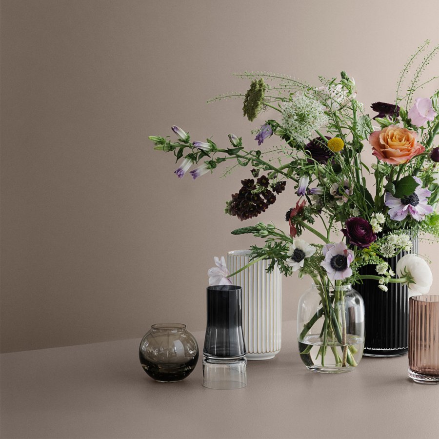Lyngby Vase 25cm Glas, Black