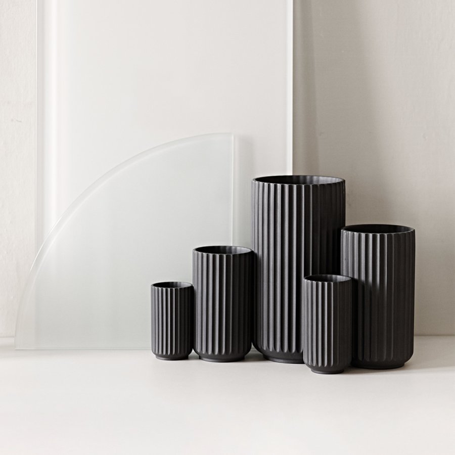 Lyngby Porzellan Vase H31 cm, Schwarz