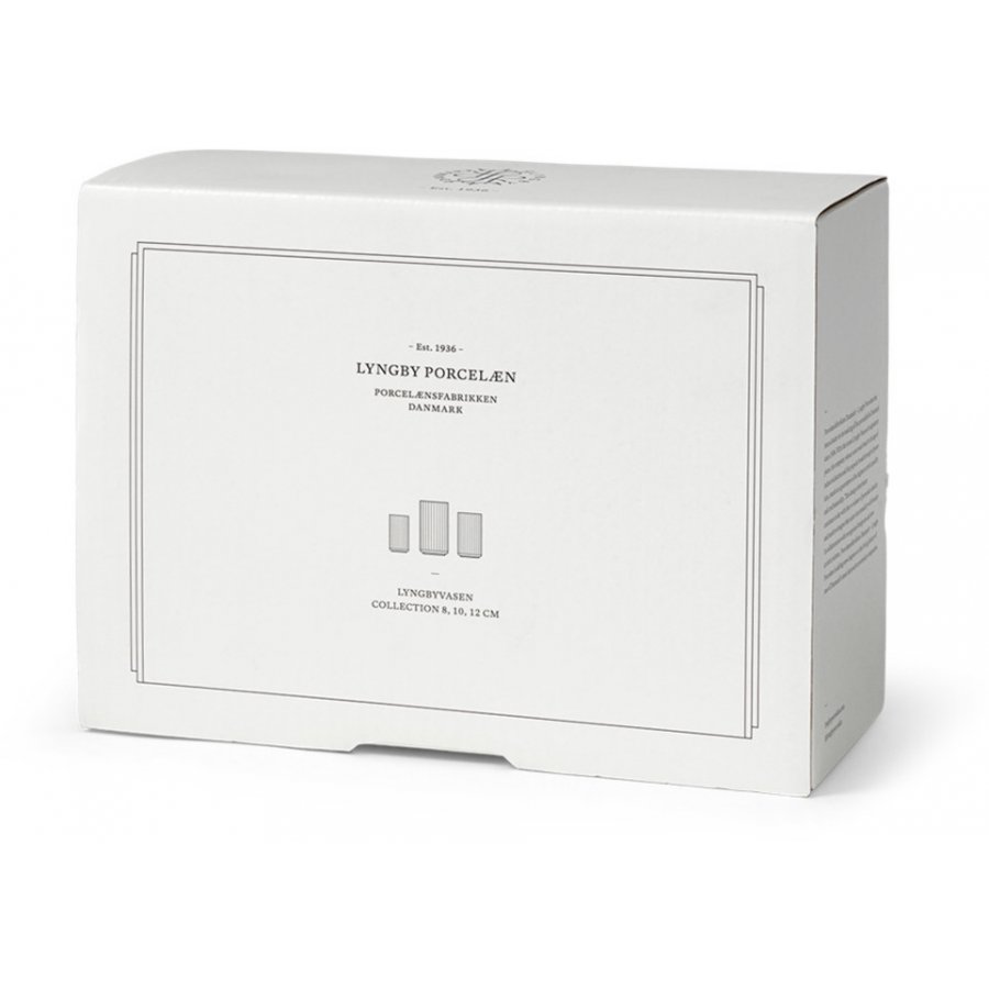 Lyngby Vase Collection 8+10+12cm, light grey