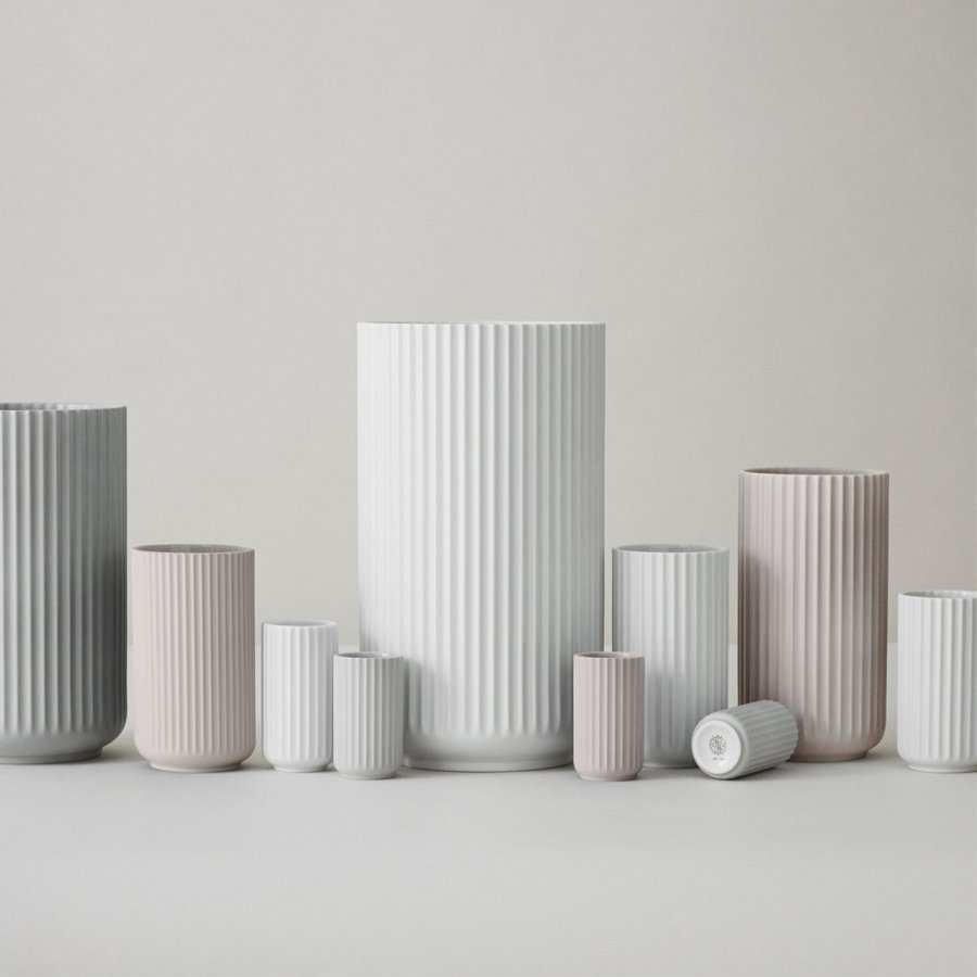 Lyngby Vase Collection 8+10+12cm, light grey