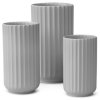 Lyngby Vase Collection 8+10+12cm, light grey