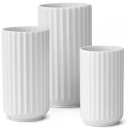 Lyngby Vase Collection 8+10+12cm, white