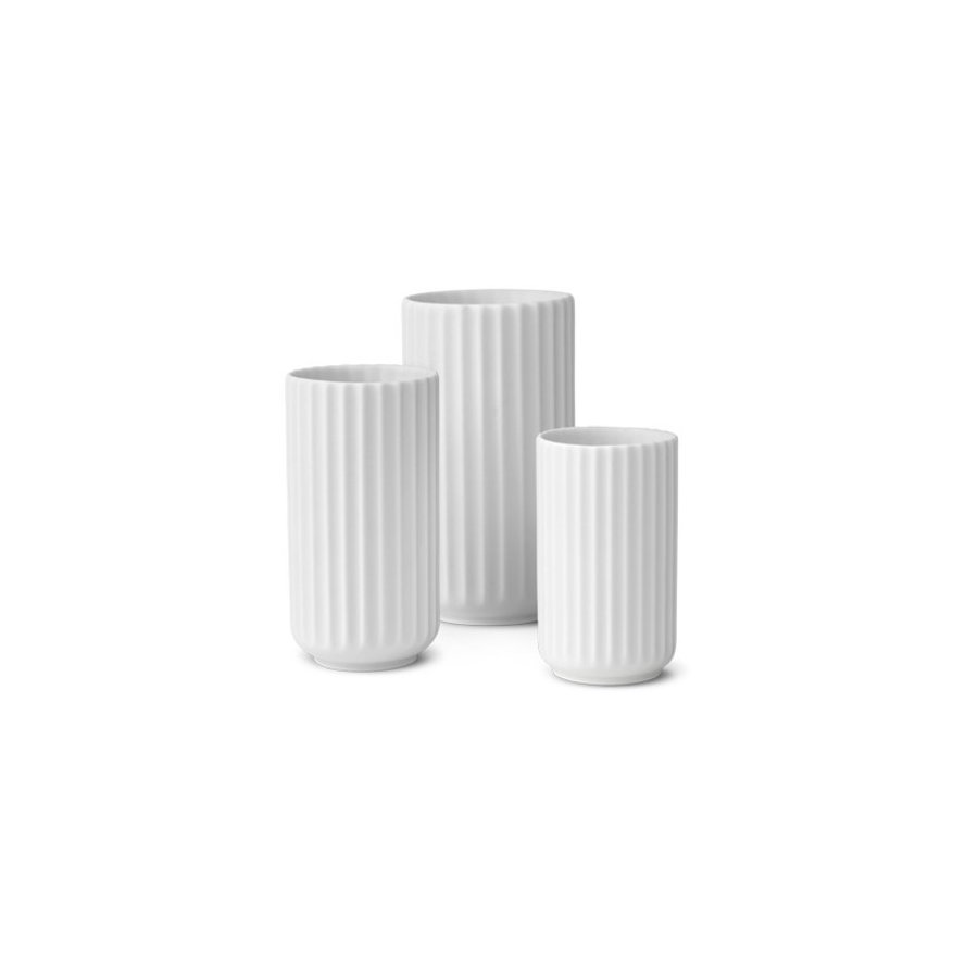 Lyngby Vase Collection 8+10+12cm, white