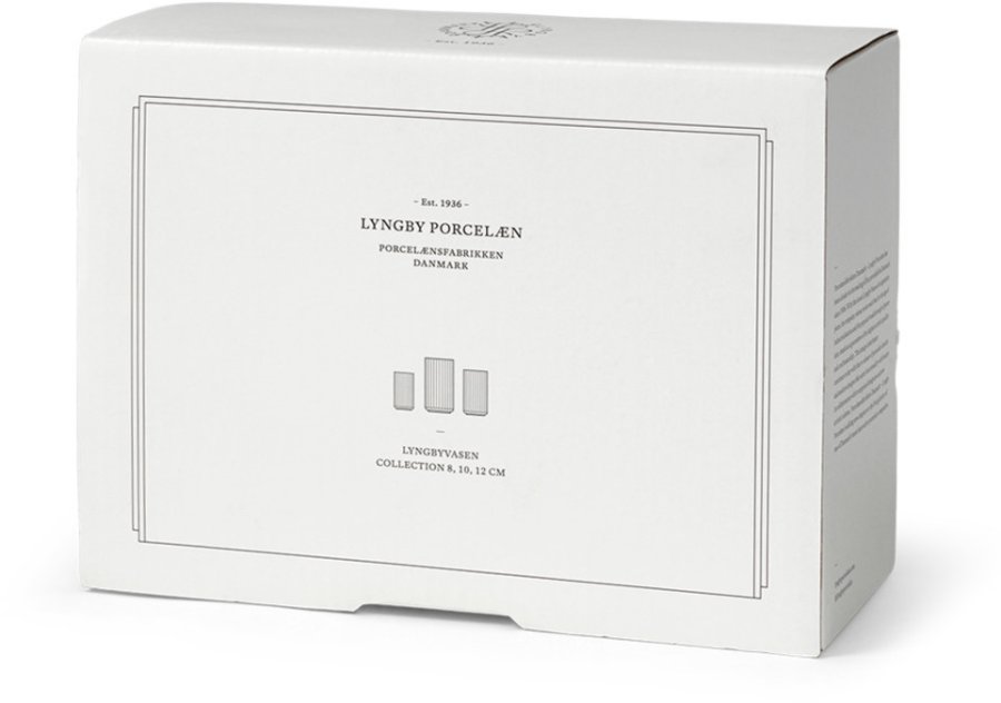 Lyngby Vase Glas Collection 8+10+12cm, Smoke