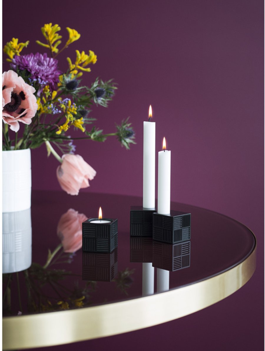Rosendahl Nanna Ditzel Cube Lysestage, sort, 5 cm